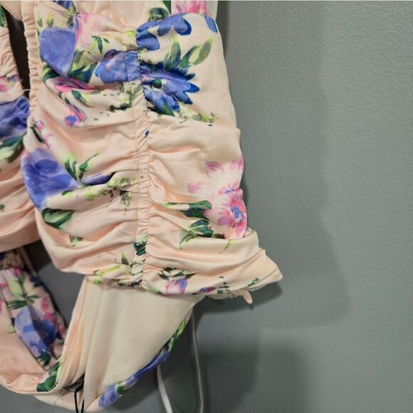 🐢 Zara Floral Print Corset Top SIZE L - Picture 7 of 12